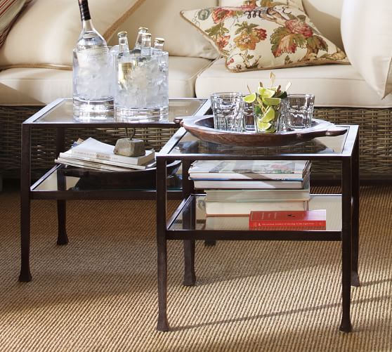 Tanner Cube Table Bronze Finish Pottery Barn