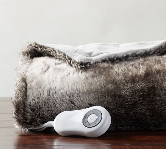 Faux Fur Heated Ombre Throw Blankets Pottery Barn