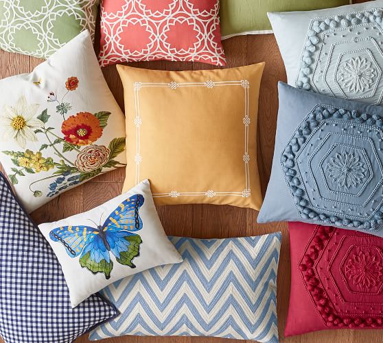 Printed Butterfly Decorative Pillow Pottery Barn