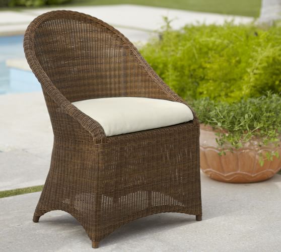 Palmetto All Weather Wicker Dining Chair Honey Pottery Barn