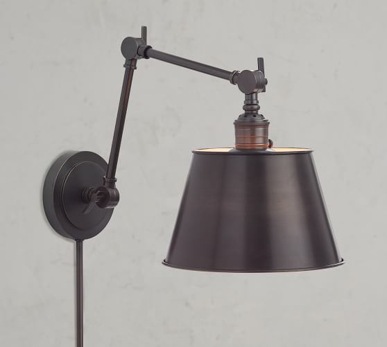 Pb Clic Articulating Arm Sconce Tapered Metal Shade Pb Clic Articulating Arm Sconce Tapered Metal Shade