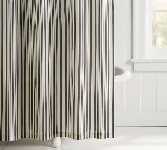 Antique Stripe Organic Shower Curtain Pottery Barn