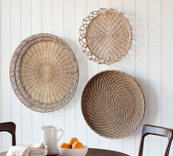 Jasper Natural Rattan Basket Wall Art Wall Decor Pottery Barn