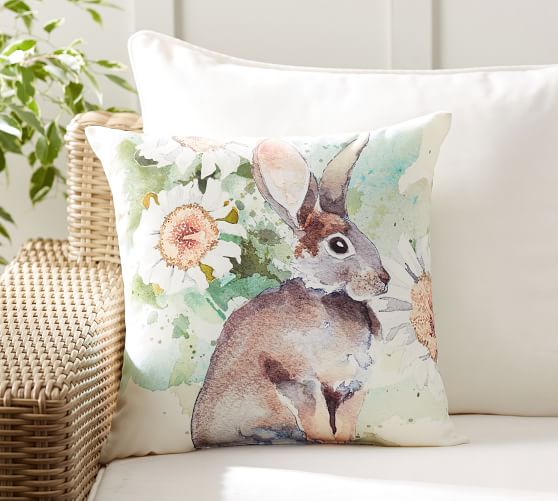 Daisy Bunny Indoor Outdoor Decorative Pillow Pottery Barn
