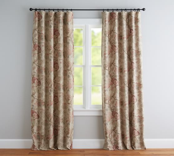 Grace Print Floral Curtain Pottery Barn