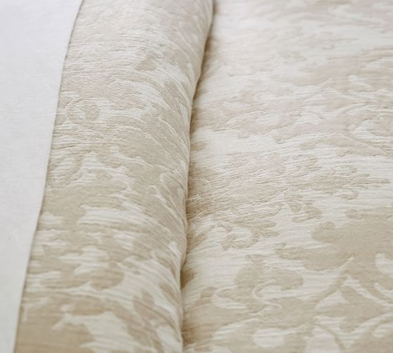 Neutral Jacquard Linen Medallion Patterned Duvet Cover Sham