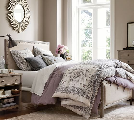 Washed Cotton With Lace Duvet Cover Shams Pottery Barn