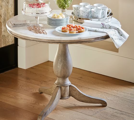 Alexandra Round Marble Pedestal Dining Table Pottery Barn
