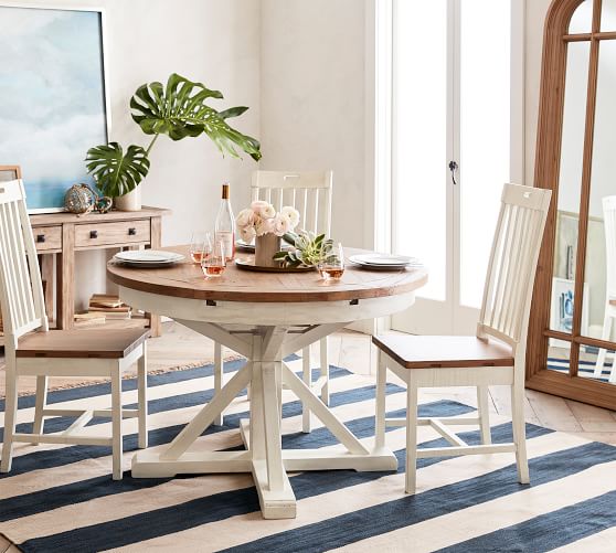 Hart Reclaimed Pedestal Extending Dining Table Driftwood White Hart Reclaimed Pedestal Extending Dining Table Driftwood White