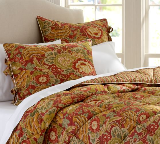 Helena Reversible Comforter Red Pottery Barn