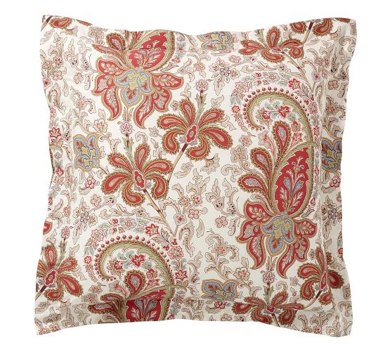 Charlie Paisley Organic Pillow Shams Red Pottery Barn