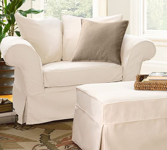 Charleston Slipcovered Chair And A Half Pottery Barn