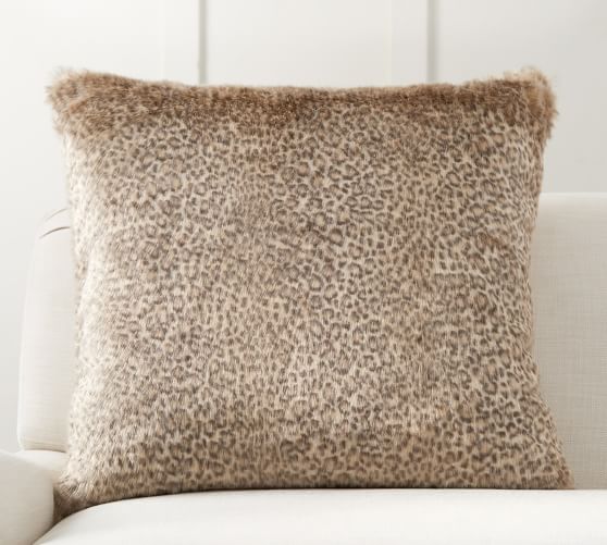 Faux Fur Dune Leopard Decorative Pillow Covers Pottery Barn