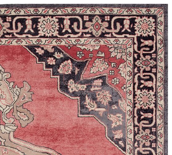Red Multi Kayson Tonal Printed Persian Rug Pottery Barn