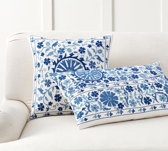 Arella Embroidered Decorative Pillow Cover Pottery Barn