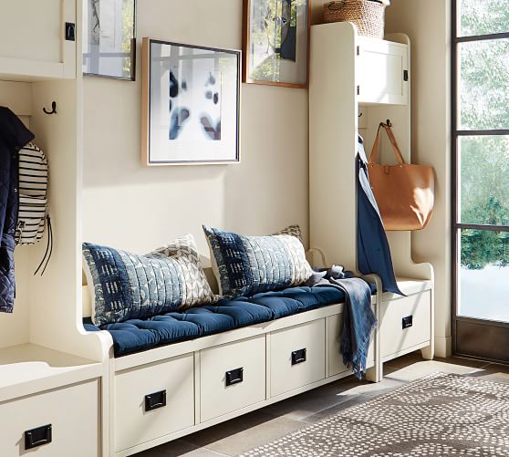 Wade 3 Piece Tower Bench Entryway Set Almond White Pottery Barn