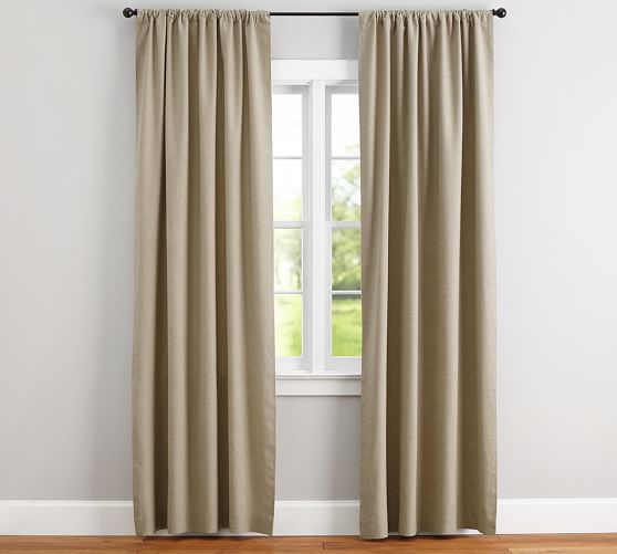 Emery Linen Cotton Pole Pocket Curtain Oatmeal Pottery Barn