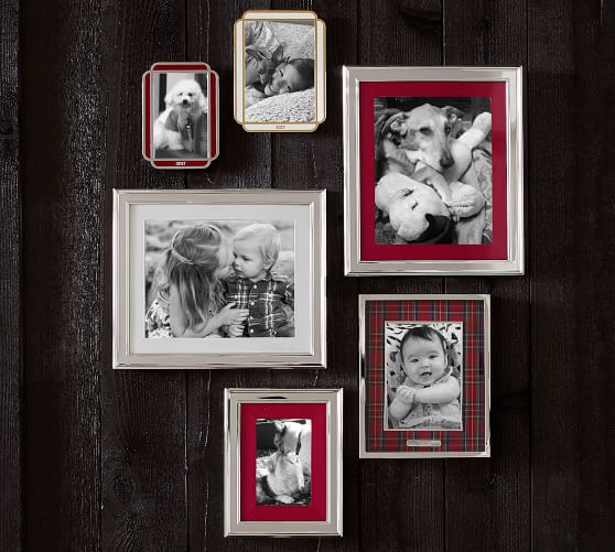 Personalized Silver Plated White Grosgrain Ribbon Mat Frame