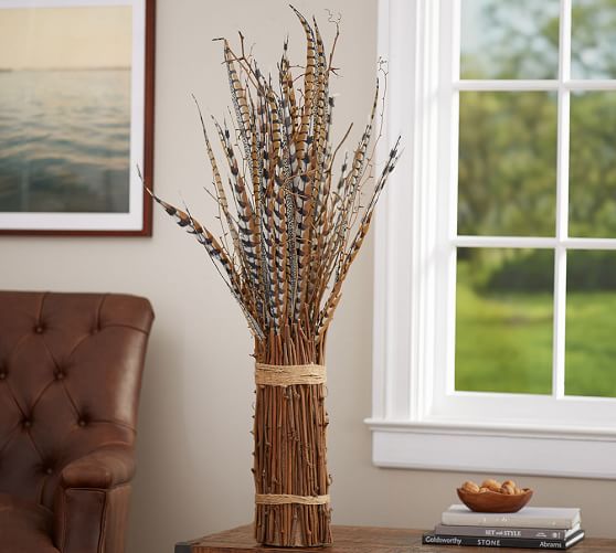 Feather Pheasant Bundle Decorative Objects Pottery Barn