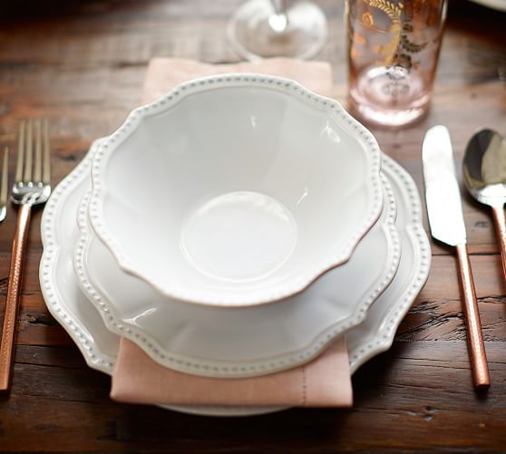 Leila 16 Piece Dinnerware Set Pottery Barn