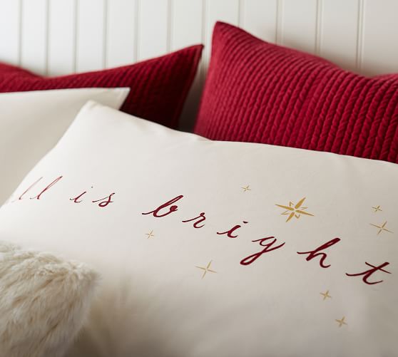 All Is Calm All Is Bright Organic Pillowcase Set Pottery Barn