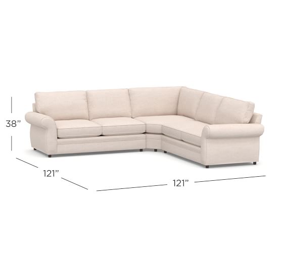 Pearce Roll Arm Upholstered 3 Piece L Shaped Wedge Sleeper