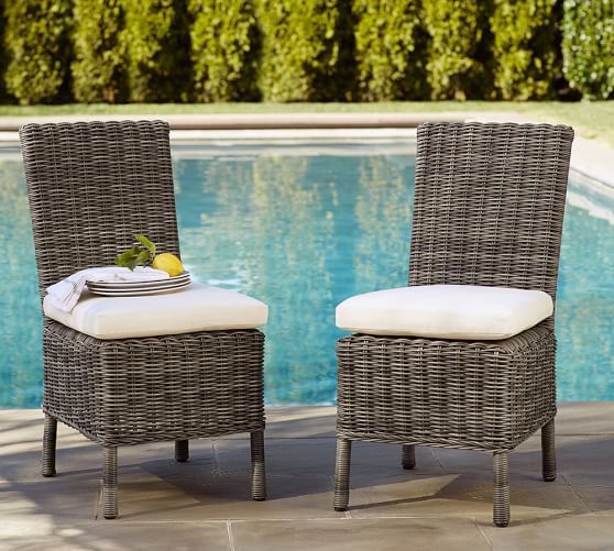 Huntington All Weather Wicker Dining Side Chair Pottery Barn