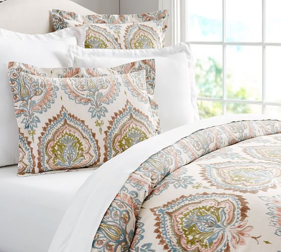 Adele Organic Patterned Duvet Cover Sham Pottery Barn