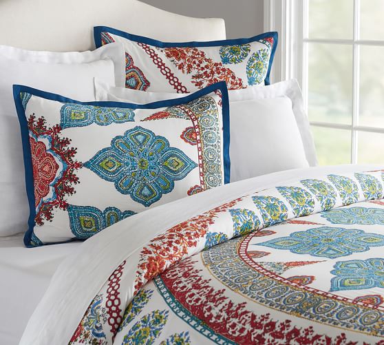 Cool Multi Aurora Patterned Duvet Cover Sham Pottery Barn