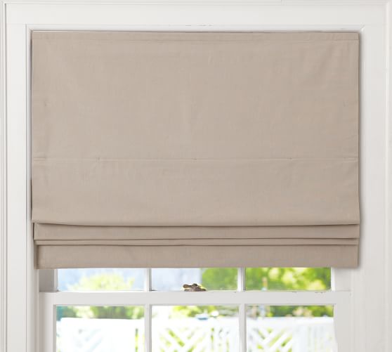 Carson Linen Cotton Cordless Roman Shade Pottery Barn