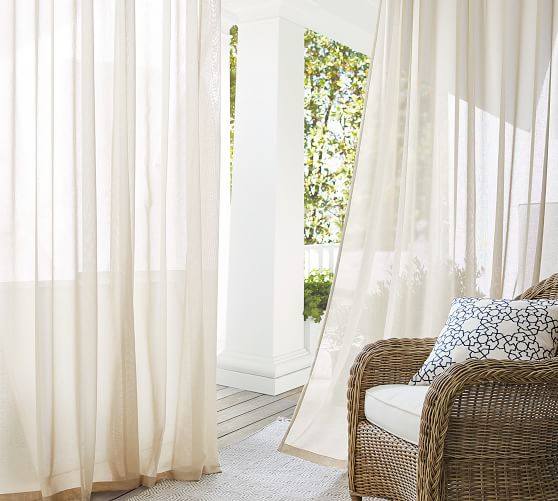 Outdoor Sheer Grommet Curtain Pottery Barn