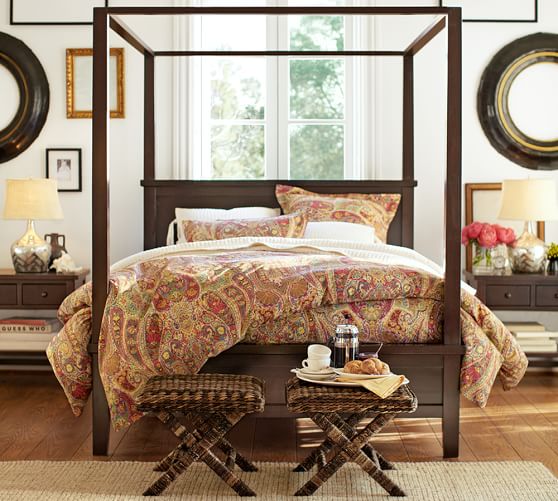 Red Rosalie Paisley Patterned Duvet Cover Sham Pottery Barn