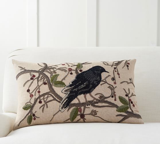 Perched Crow Lumbar Decorative Pillow Cover Pottery Barn