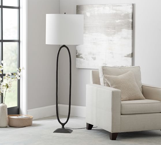 Easton Forged Iron Oval Floor Lamp Pottery Barn