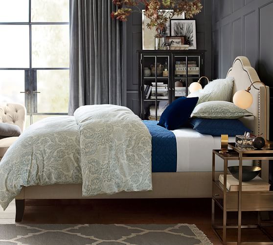 Samantha Damask Sateen Patterned Duvet Cover Sham Pottery Barn
