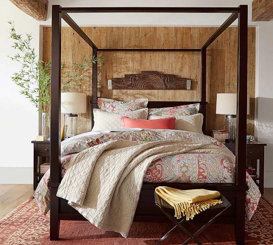 Farmhouse Canopy Bed Wooden Beds Pottery Barn