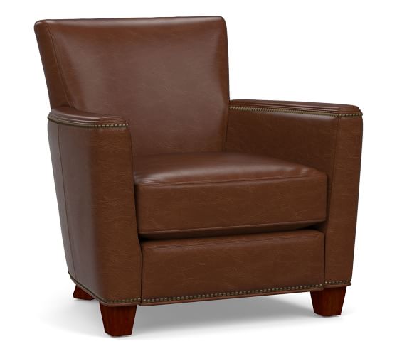 Irving Square Arm Leather Recliner Pottery Barn