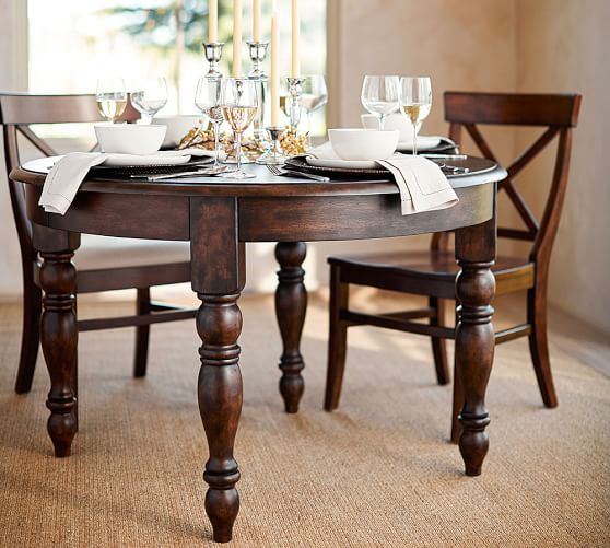 Evelyn Round Extending Dining Table Pottery Barn