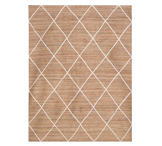 Jute Lattice Rug Flax/Ivory Pottery Barn