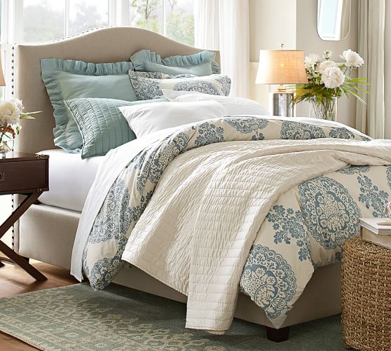 Lucianna Medallion Percale Patterned Duvet Cover Sham Pottery Barn