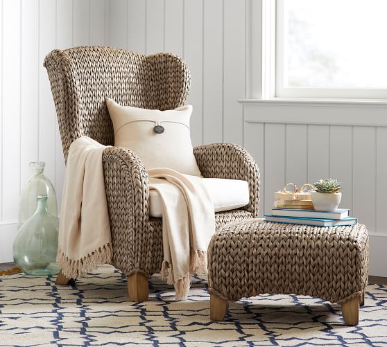 Seagrass Wingback Chair Pottery Barn