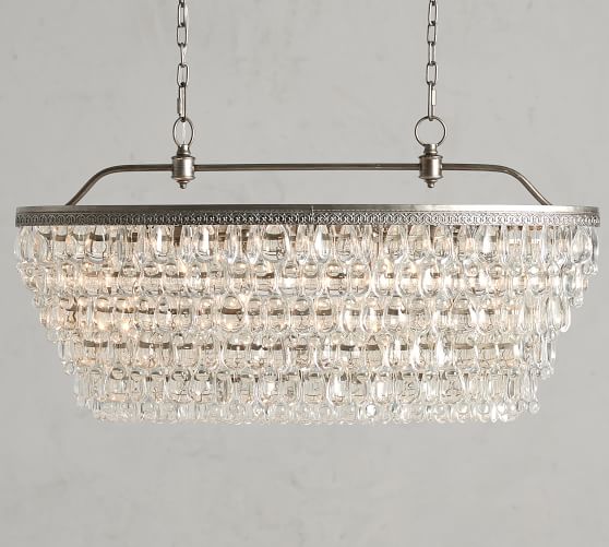 Clarissa Crystal Drop Oval Chandelier Pottery Barn
