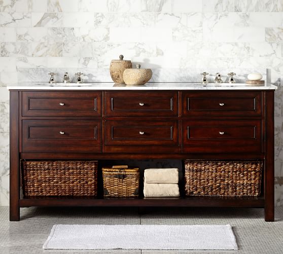 Classic Double Sink Console Espresso Finish Pottery Barn