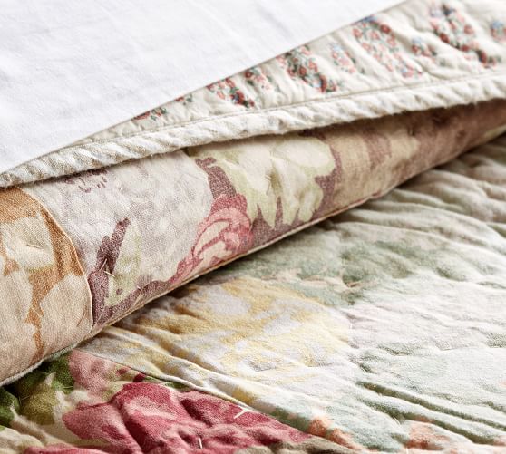 Carolina Floral Patchwork Reversible Cotton Quilt & Shams