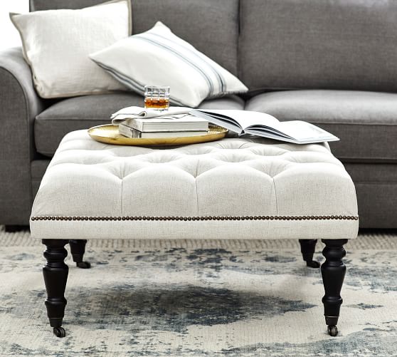 Raleigh Square Ottoman Pottery Barn
