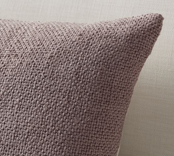 Faye Textured Linen Lumbar Pillow Covers Pottery Barn