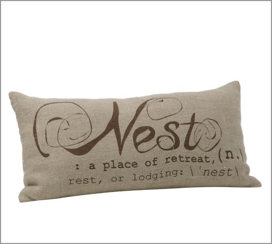 Nest Sentiment Lumbar Decorative Pillow Pottery Barn