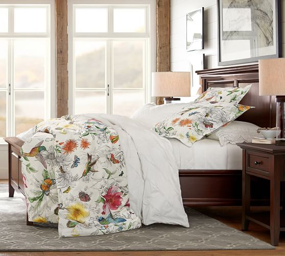 Hummingbird Reversible Percale Patterned Duvet Cover Sham