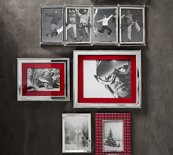 Personalized Silver Plated Red Grosgrain Ribbon Mat Frame