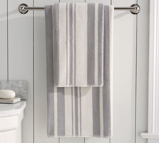 Morning Stripe Organic Towels Pottery Barn